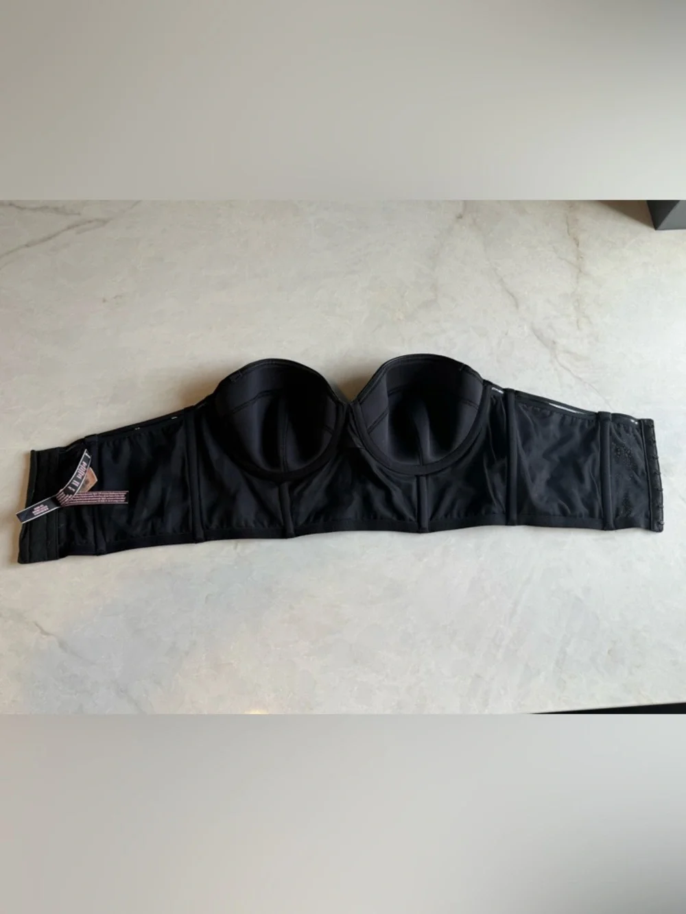 Victoria’s Secret Faux Leather Strapless Bustier - Black 36 C - Picture 3 of 5